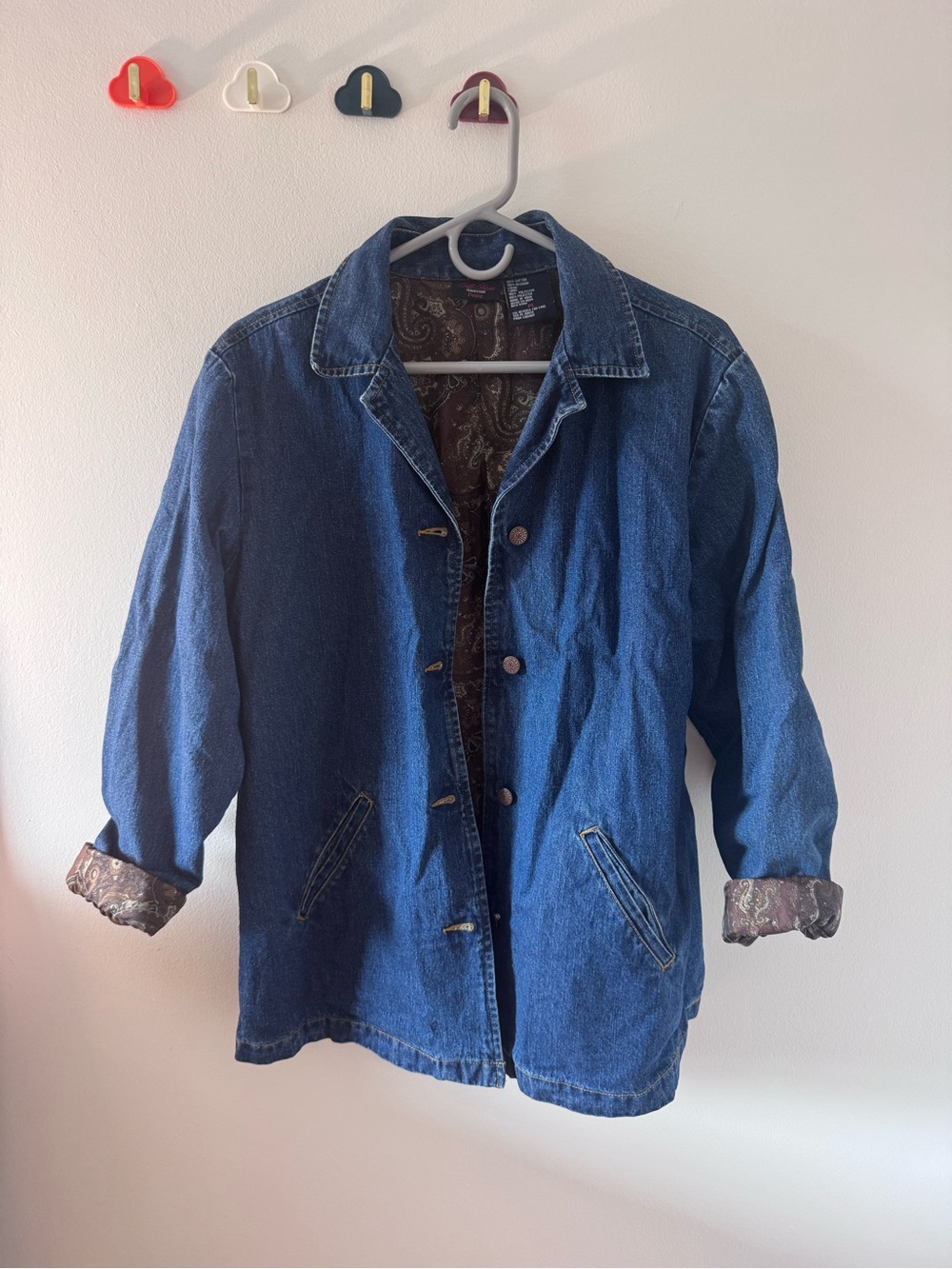 bill blass Blue Denim Core Jacket with Paisley Lining